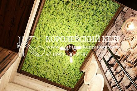 Потолок в деревянной бане из бревна